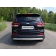 Защита заднего бампера овальная длинная 75-42 мм ТСС для Kia Sorento Prime 2015-2017