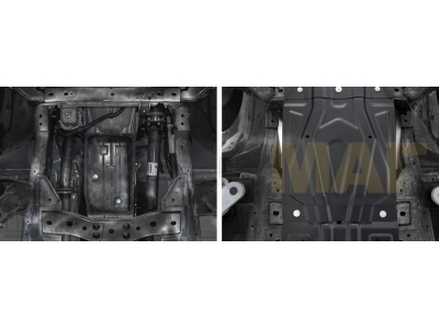 Защита КПП Автоброня для 2,4D и 3,0 сталь 2 мм для Mitsubishi L200/Pajero Sport/Fiat Fullback 2015-2020