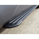 Пороги алюминиевые Slim Line Black ТСС для Hyundai Santa Fe 2012-2015