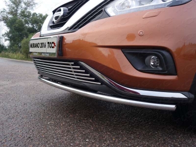Накладка решётки радиатора нижняя 12 мм ТСС для Nissan Murano 2016-2021