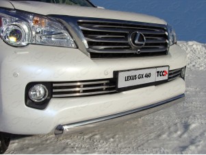 Защита передняя овальная 75х42 мм для Lexus GX460 № LEXGX460-02