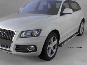 Пороги алюминиевые Emerald Black для Audi Q5 № AUQ5.77.0025